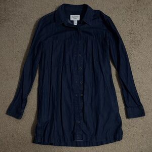 Forever 21 Dark Blue Denim Long Sleeve Dress